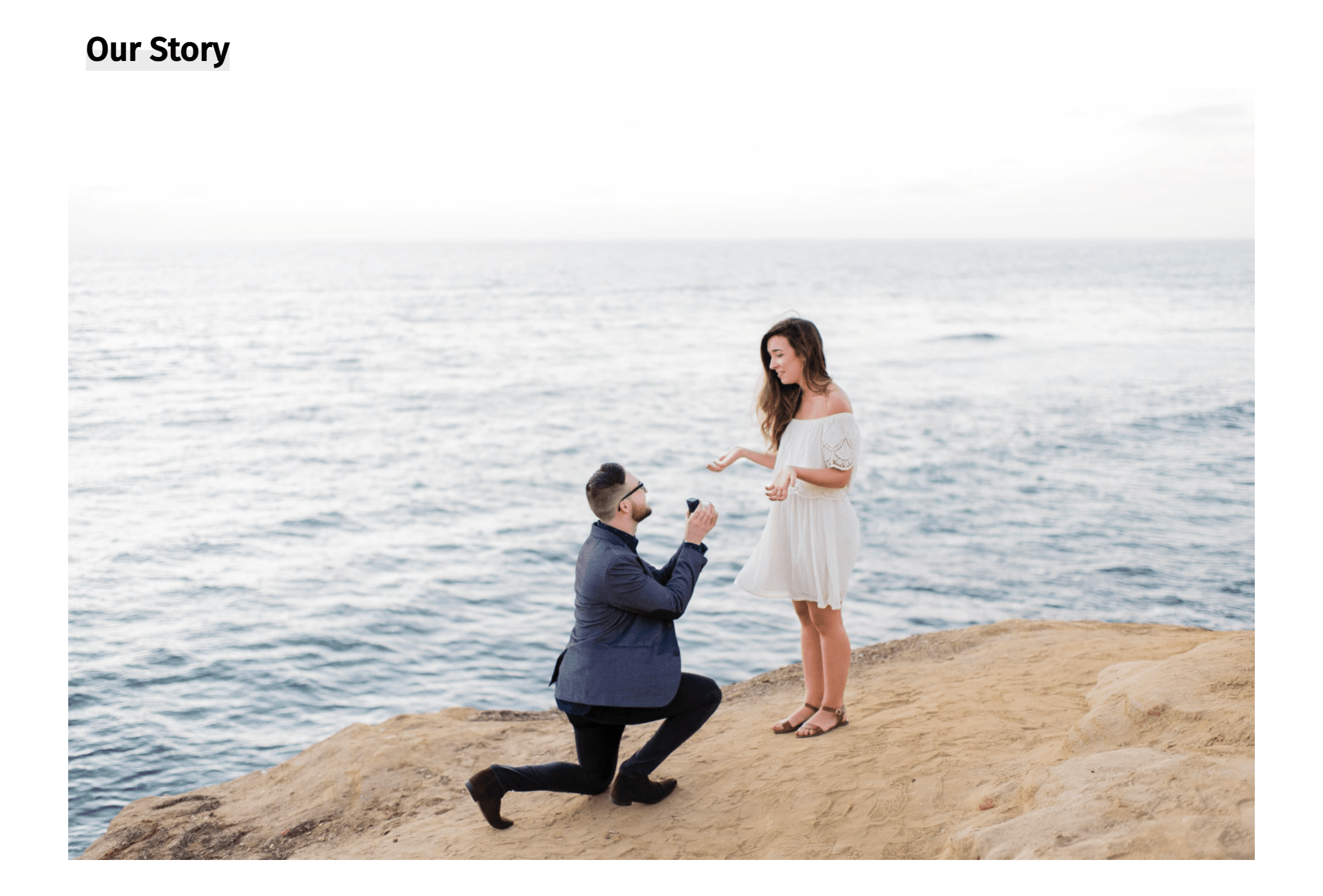 A screenshot of a responsive wedding RSVP website, complete with intuitive layout, calendar integration, and visual guidance throughout the RSVP process.